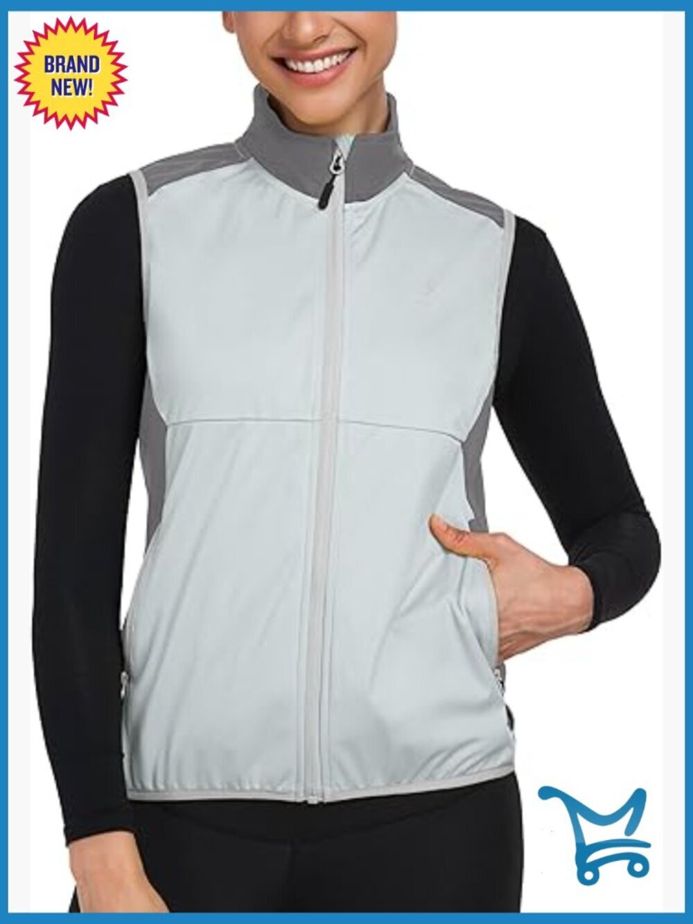 Women's Windproof Water-Repellent Stretch Sleeveless Vest Jacket for Cycling